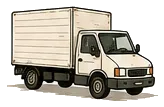 Ein Kastenwagen für Umzüge.